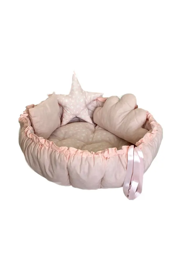 STQUEEN Büyük Boy Organik Kumaş Pembe Pink Açılır Kapanır Uyku ve Oyun Minderi 150X150
